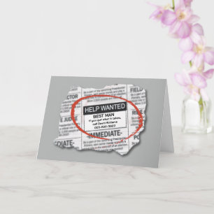 Best Man Request Want Ad Card