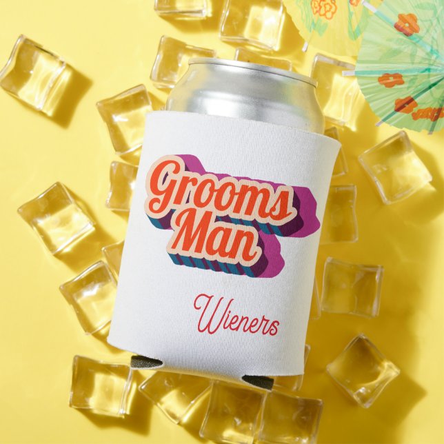 Best Man | Script Style Custom Wedding Can Cooler (In Situ Summer)
