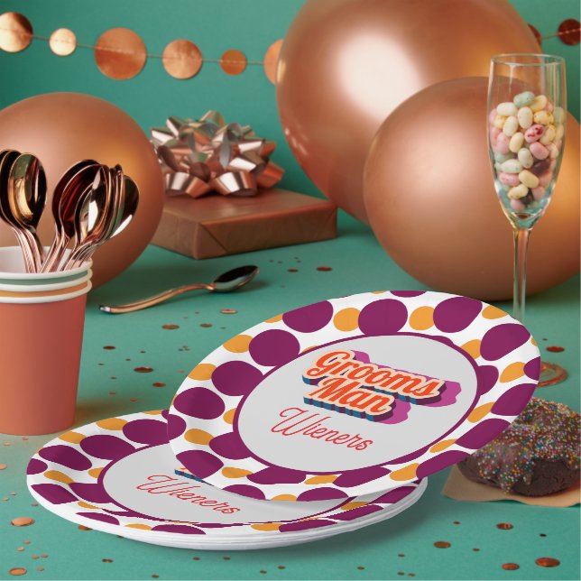 Best Man | Script Style Custom Wedding Paper Plate (Multi)