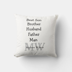 Best man son husband dad quotes add name text cushion