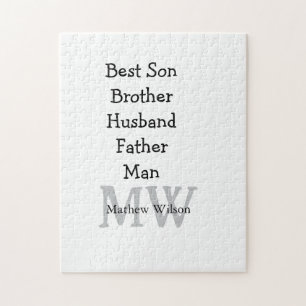 Best man son husband dad quotes add name text jigsaw puzzle