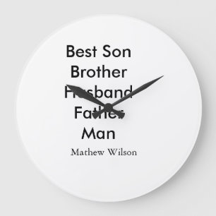 Best man son husband dad quotes add name text large clock