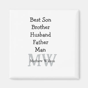 Best man son husband dad quotes add name text magnet