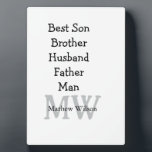 Best man son husband dad quotes add name text plaque<br><div class="desc">design</div>