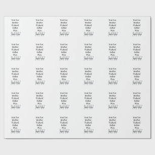 Best man son husband dad quotes add name text wrapping paper