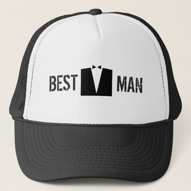 Best Man Suit Trucker Hat (Front)