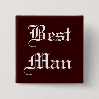 Best Man Text 15 Cm Square Badge