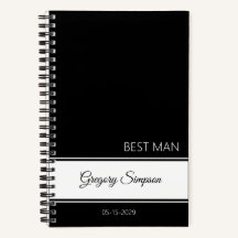 Best Man Thank You Journal Modern Name