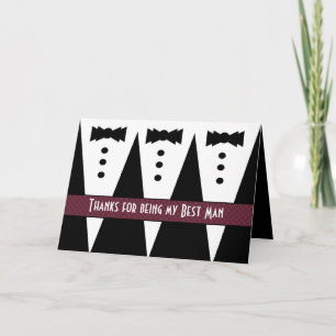BEST MAN Thank You - Three Tuxedos - Customisable