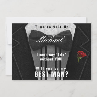 Best Man Tuxedo Invitation Suit Up
