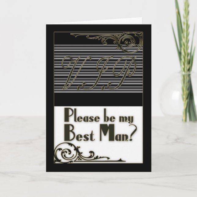 Best Man V.I.P. Wedding Party Invitation Card (Front)