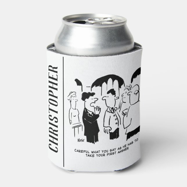 Best Man Warning to Bridegroom Can Cooler (Can Front)