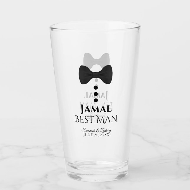 Best Man Wedding Favor Glass Tumbler (Front)