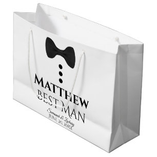 Best Man Wedding Gift Bag with Black Tie - Large