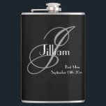Best Man Wedding Gift Elegant Monogram Cool Black Hip Flask<br><div class="desc">Best Man Wedding Party Gift Elegant Monogram Cool Black Flask. Add that special touch with a monogrammed gift, especially for your Best Man. Click personalise this template to customise it with the Best Man's monogram last name initial, first name, and wedding date quickly and easily. Best Man Wedding Gift Elegant...</div>