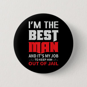 Best Man Wedding Groom Funny Bachelor Stag Party M 6 Cm Round Badge