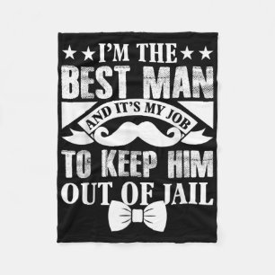 Best Man Wedding Groom Funny Bachelor Stag Party M Fleece Blanket