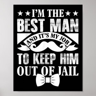 Best Man Wedding Groom Funny Bachelor Stag Party M Poster