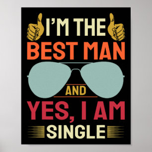 Best Man Wedding Groomsmen Funny Bridal Bachelor P Poster