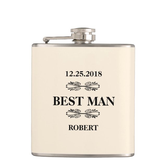 Best Man Wedding Hip Flask (Front)
