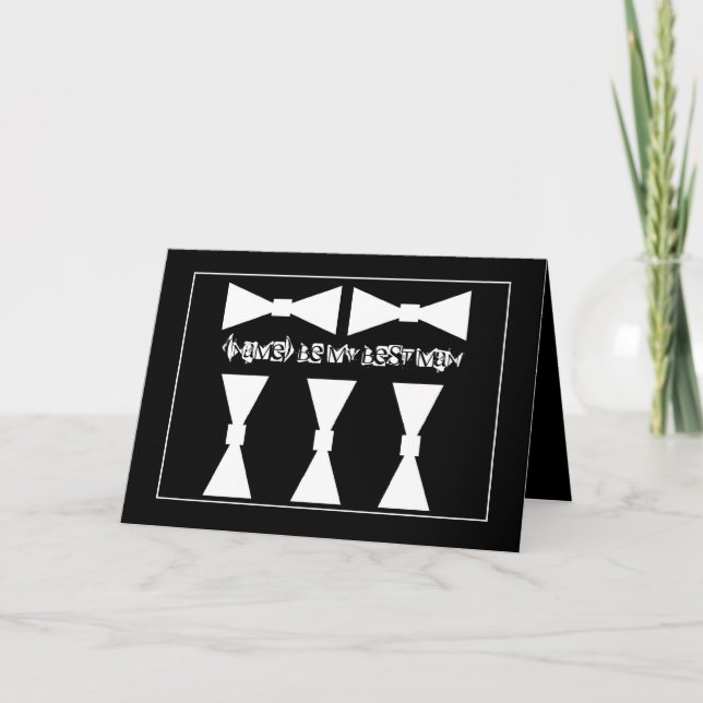 BEST Man Wedding Invitation with Bow Ties (Front)