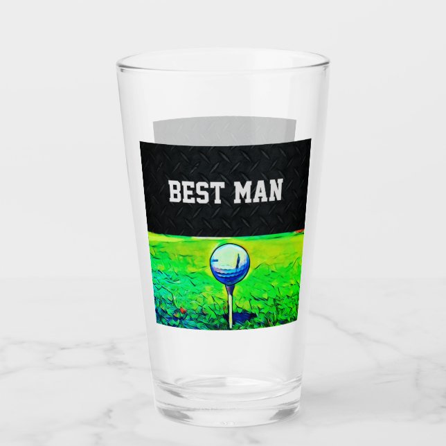 Best Man Wedding Party Groomsmen Bachelor Party Glass (Front)