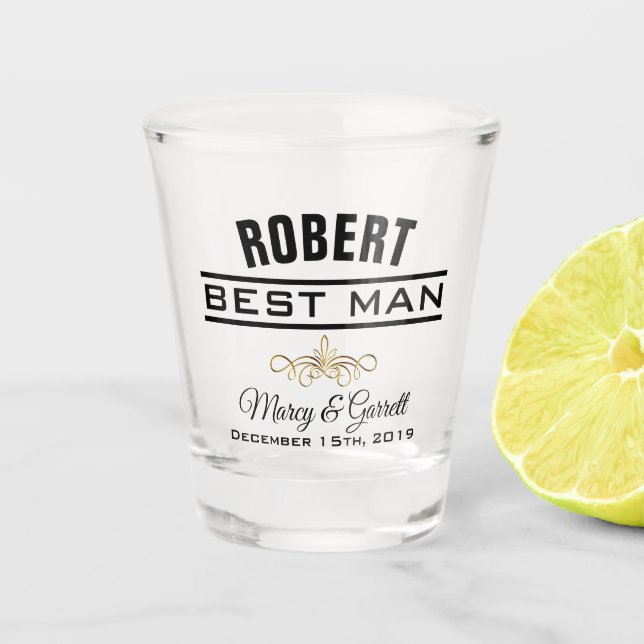 BEST MAN WEDDING PARTY SHOT GLASS (Front)