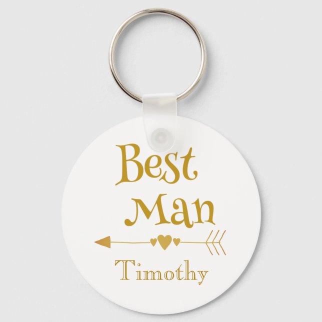 Best man wedding remembrance key ring (Front)