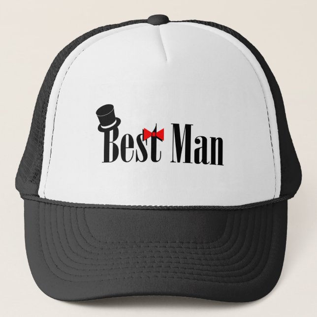 Best Man Wedding Trucker Hat (Front)