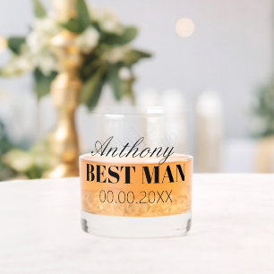 Best Man whiskey drinking glass wedding favour gif