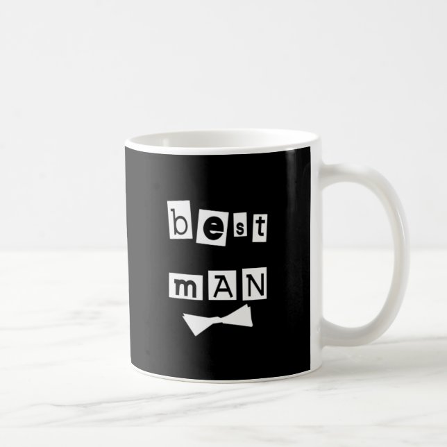 Best Man White on Black Coffee Mug (Right)