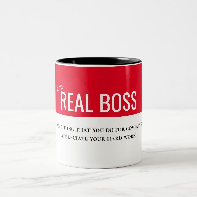 Best manager boss , boss message real boss Two-Tone coffee mug (Center)