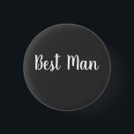 Best Man's Wedding Day Party Gift Casual Black 3 Cm Round Badge<br><div class="desc">Wedding Day Best Man's Black Wedding Day Party Gift button.</div>