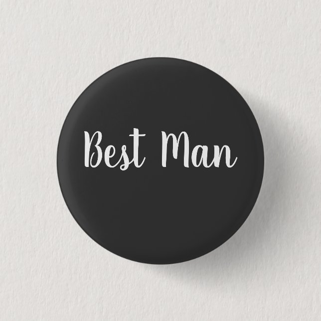 Best Man's Wedding Day Party Gift Casual Black 3 Cm Round Badge (Front)