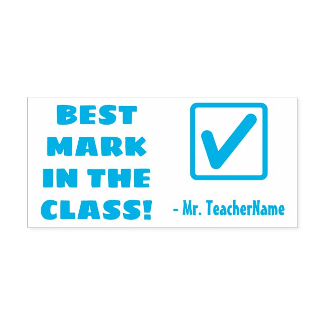 "BEST MARK IN THE CLASS!" Tutor Rubber Stamp (Design)