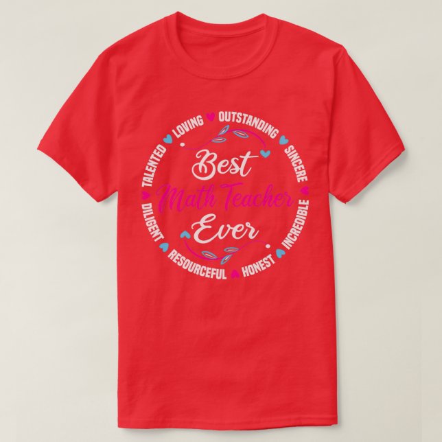 Best Math Teacher Ever 1 T-Shirt (Design Front)