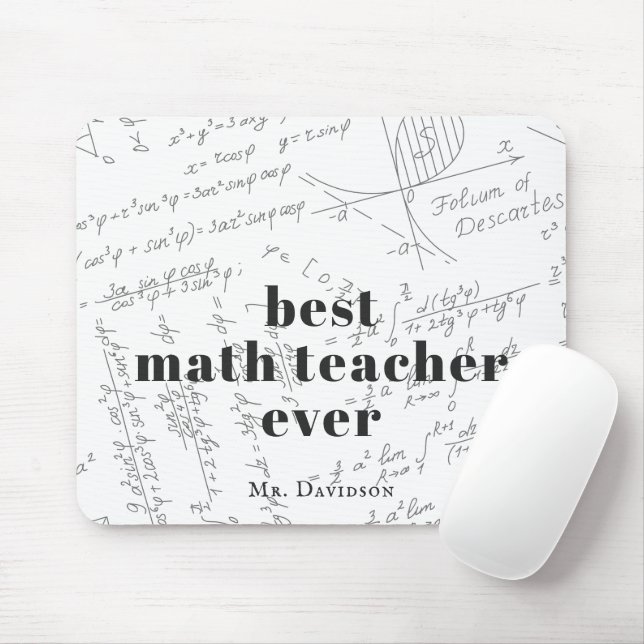 Best Math Teacher | Math Formula Monogram Mouse Mat (With Mouse)