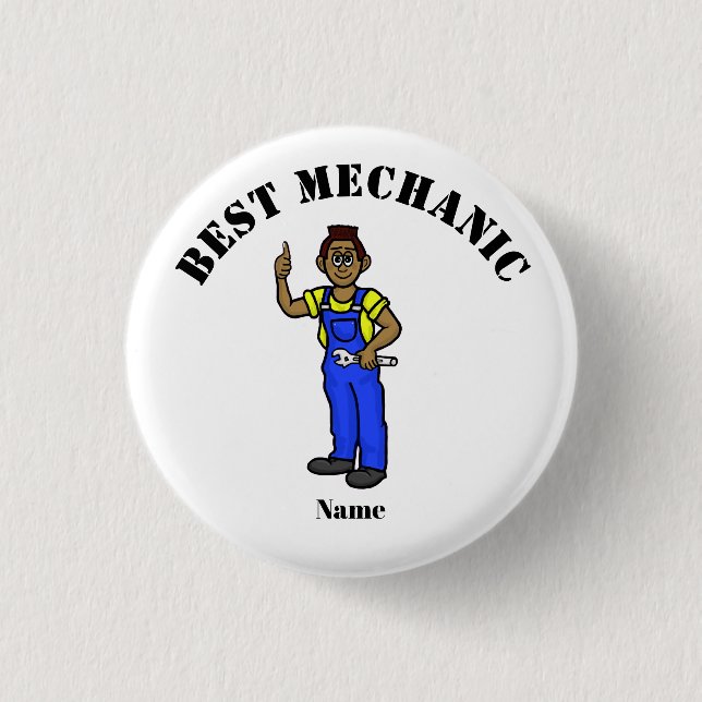 Best Mechanic Button - Black or African American  (Front)