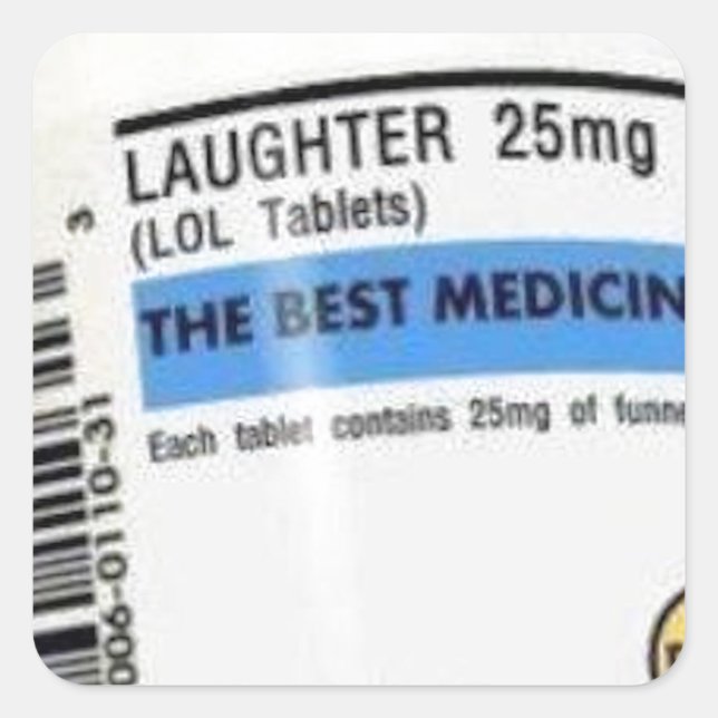 Best Medicine Square Sticker (Front)