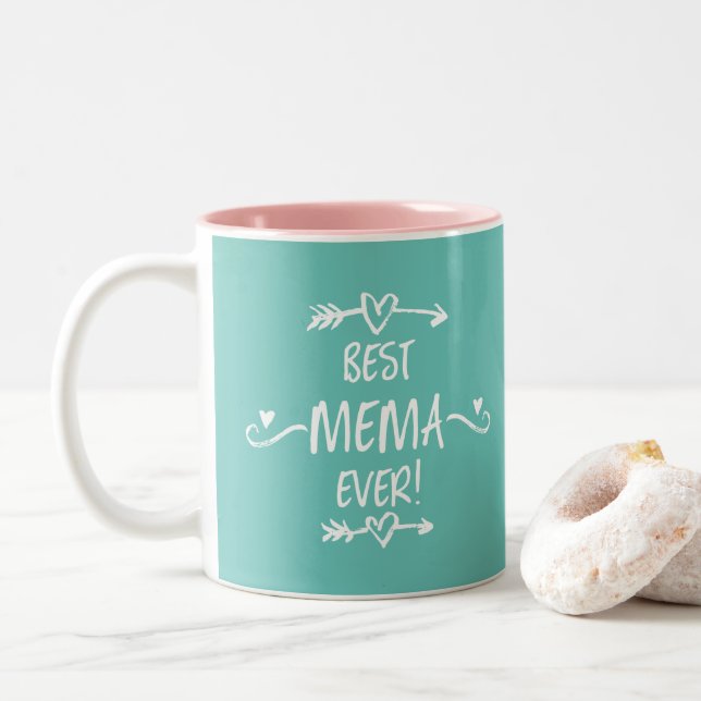 Best Mema Ever Two-Tone Coffee Mug (With Donut)