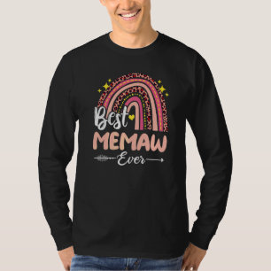Best Memaw Ever Rainbow Leopard Plaid Mother's Day T-Shirt