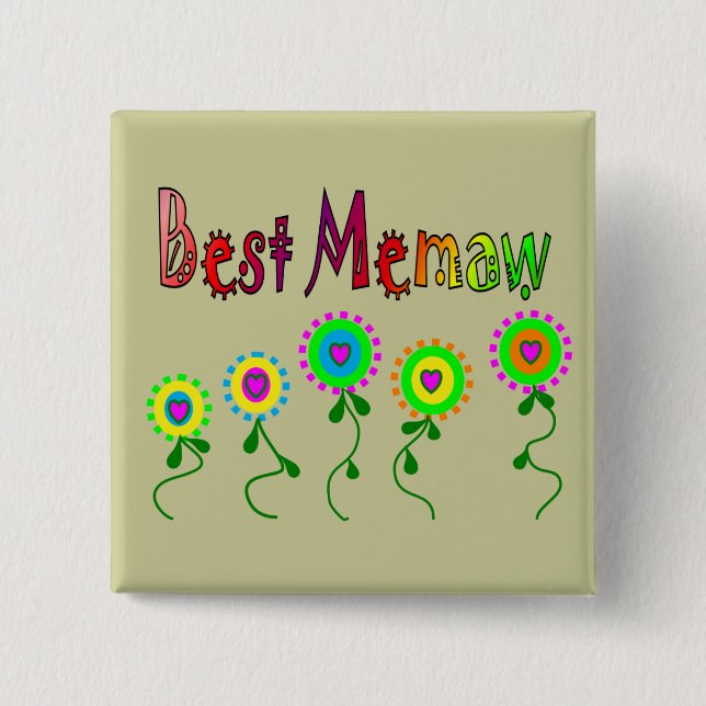 Best Memaw Gifts 15 Cm Square Badge (Front)