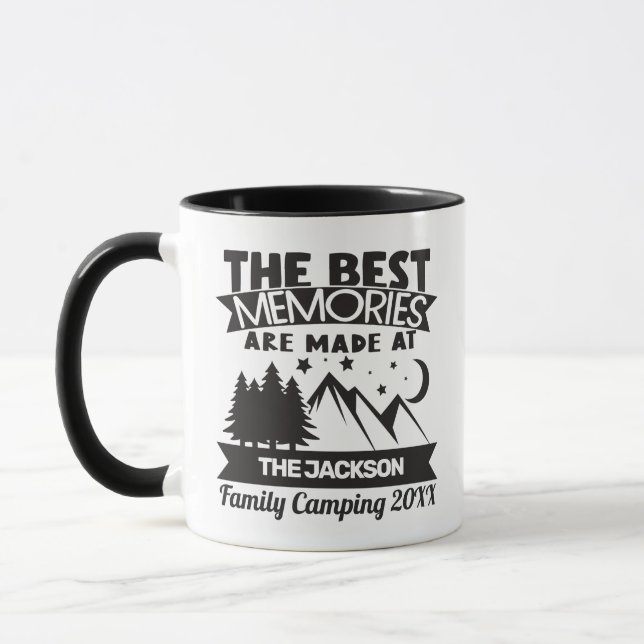 Best memories are made at family camping custom mug (Left)