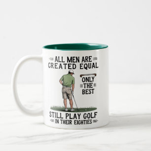 Best Men Play Golf Eighties Funny Golfer Golfing  Two-Tone Coffee Mug