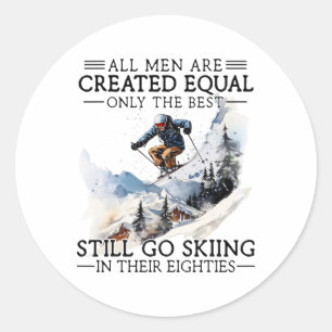 Best Men Still Go Skiing In Their Eighties Gifts F Classic Round Sticker