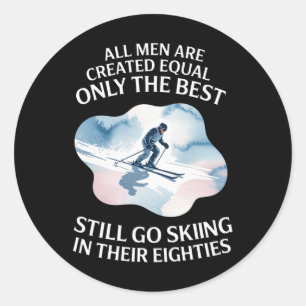 Best Men Still Go Skiing In Their Seventies Gifts Classic Round Sticker