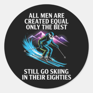 Best Men Still Go Skiing In Their Seventies Gifts Classic Round Sticker