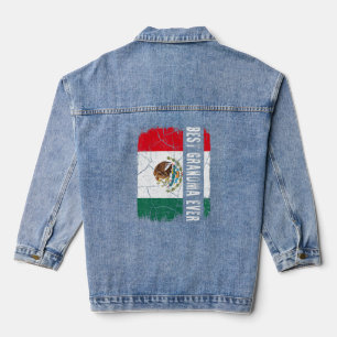 Best Mexican Grandma Ever Mexico Flag Mother's Day Denim Jacket
