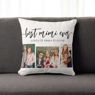 Best MiMi Ever - Grandchildren Photo Collage Cushion