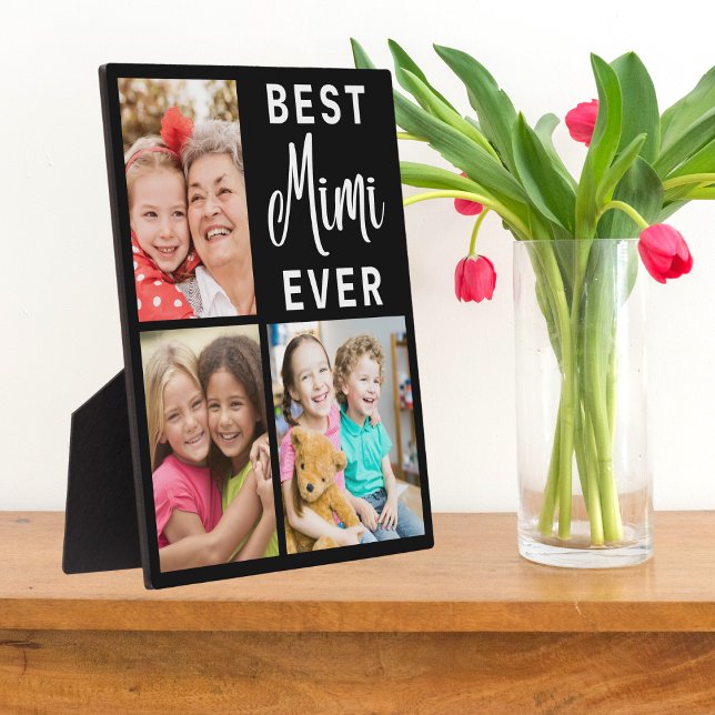 Best Mimi Ever Grandkids 3 Photo Collage   Plaque (Creator Uploaded)